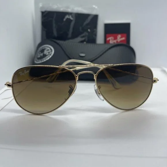 BNWT Authentic Rayban 3025 Gold/Gradient Brown Lens - Picture 8 of 8